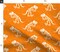 Orange Dinosaur Tyrannosaurus Rex Trex Dino Bones Kid Small Scale Jurassic Custom Printed Fabric by Spoonflower Various Fabrics by the Yard or Fat Quarter